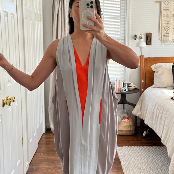 BCBGMaxAzria Vibrant Orange and Gray Dress - Picture 1 of 8
